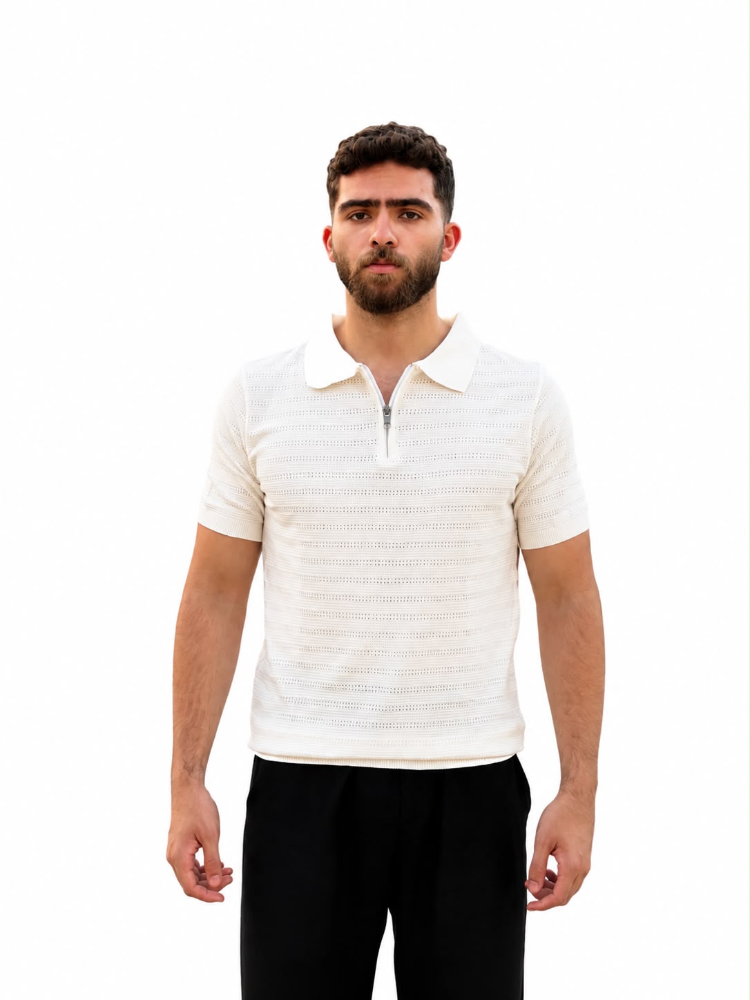 White zipper shirt